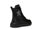 Geox bocanci fete 28-35 Black /Dark Silver cu stea