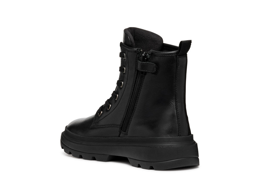 Geox bocanci fete 36-37 Black /Dark Silver cu stea