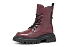 Geox bocanci fete cu siret si fermoar 36-37 Dark Burgundy