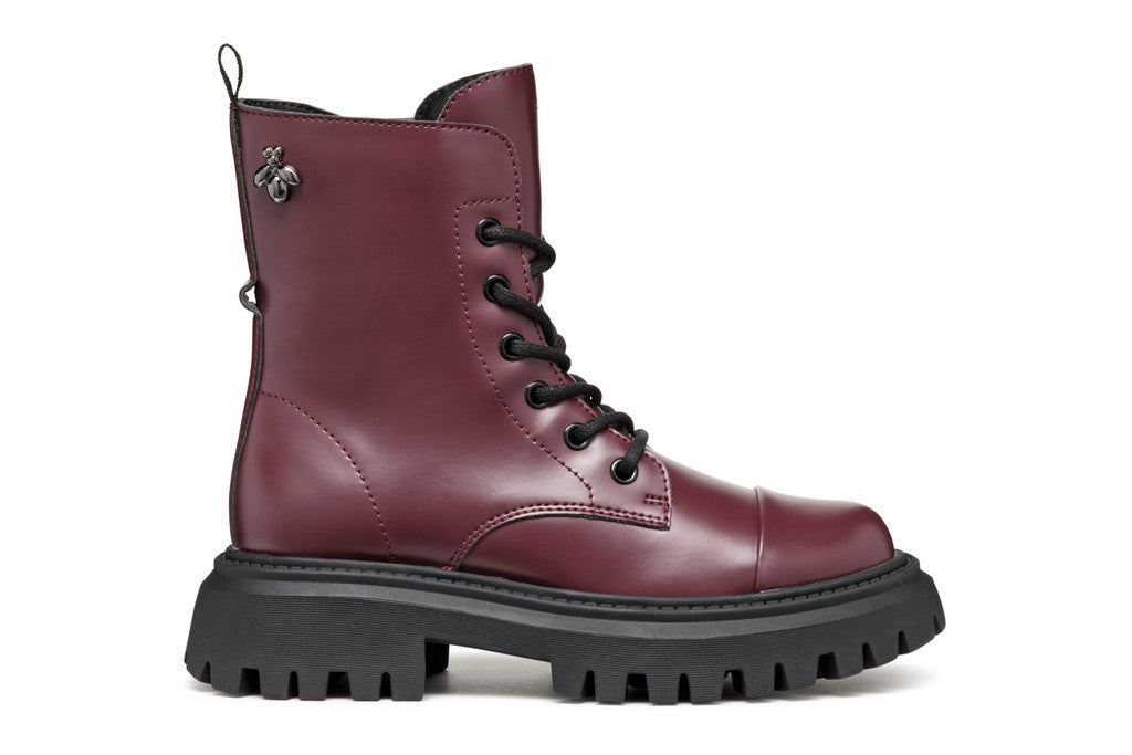 Geox bocanci fete cu siret si fermoar 36-37 Dark Burgundy Imagine principală a produsului
