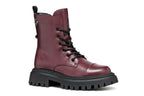 Geox bocanci fete cu siret si fermoar 36-37 Dark Burgundy