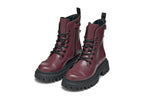 Geox bocanci fete cu siret si fermoar 36-37 Dark Burgundy