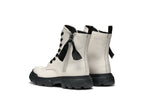 Geox bocanci fete cu siret si fermoar 36-37 Light Ivory/Black