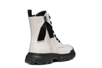 Geox bocanci fete cu siret si fermoar 36-37 Light Ivory/Black