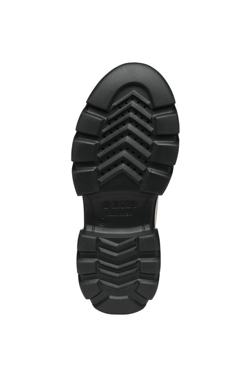 Geox bocanci fete cu siret si fermoar 31-35 Light Ivory/Black