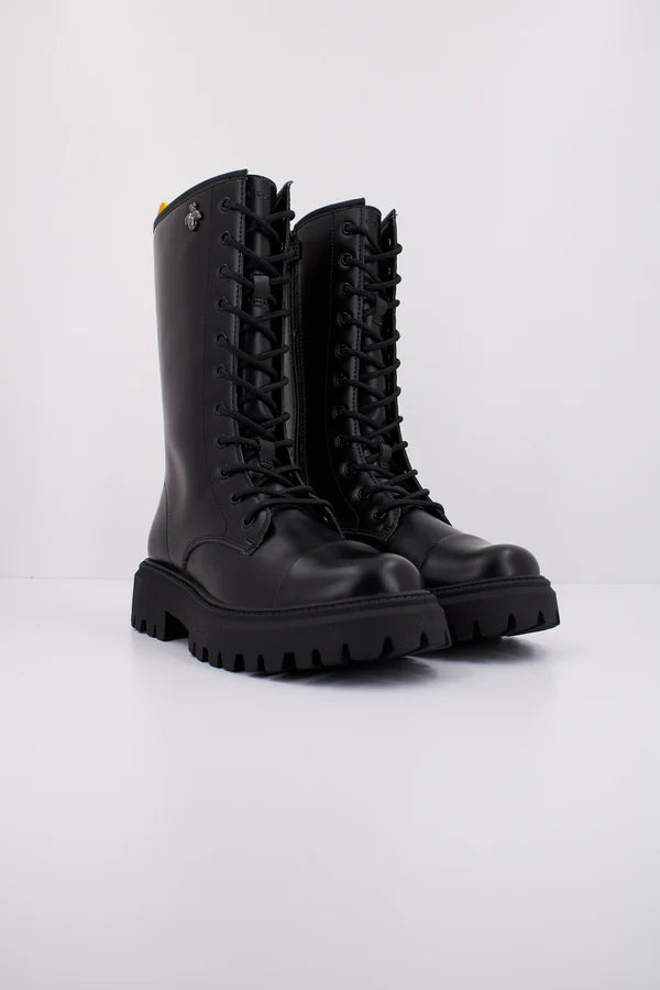Geox bocanci fete inalti cu siret si fermoar 31-35 Black