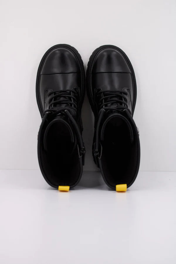 Geox bocanci fete inalti cu siret si fermoar 31-35 Black