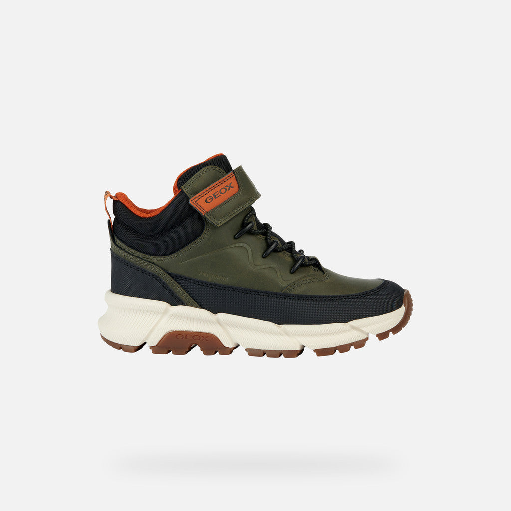 Geox ghete baieti captusite Flexyper Plus Amphibiox 36-37 Military/Orange