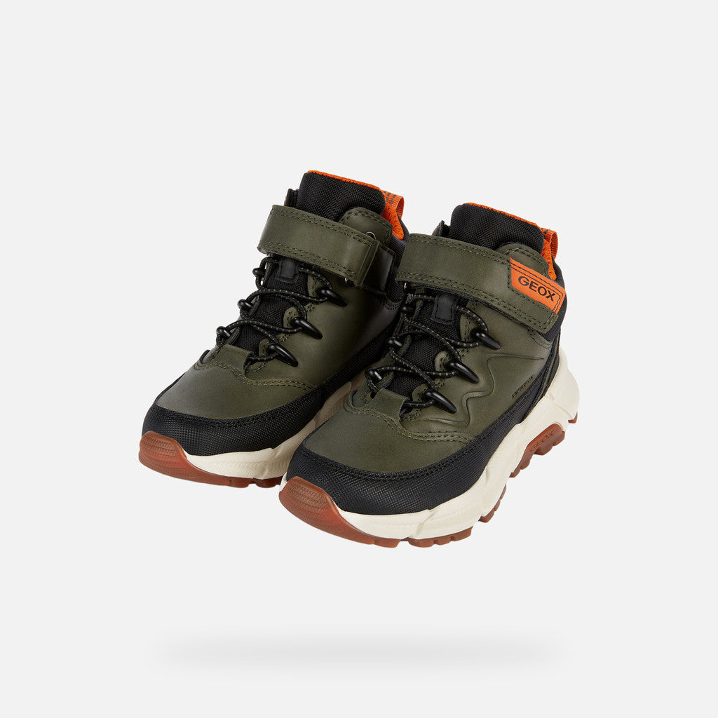 Geox ghete baieti captusite Flexyper Plus Amphibiox 28-35 Military/Orange