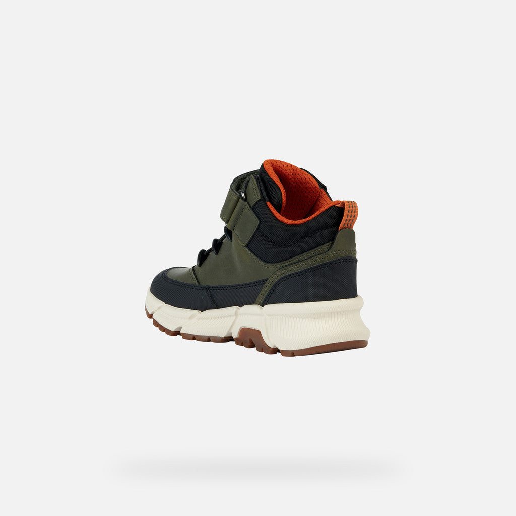 Geox ghete baieti captusite Flexyper Plus Amphibiox 28-35 Military/Orange