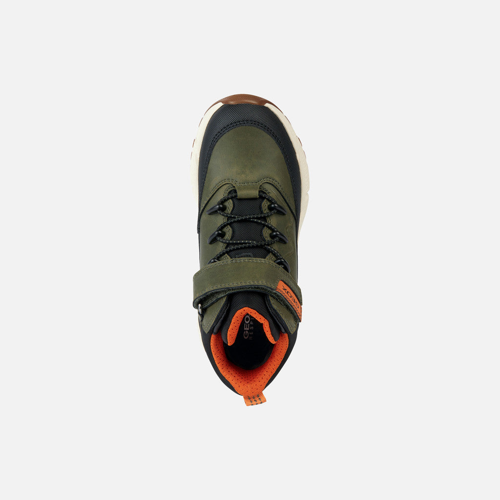 Geox ghete baieti captusite Flexyper Plus Amphibiox 28-35 Military/Orange