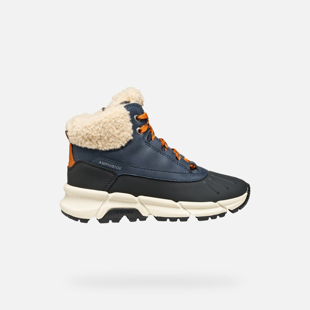 Geox ghete baieti captusite Flexyper Plus Amphibiox 28-35 Navy/Dark Orange Imagine principală a produsului