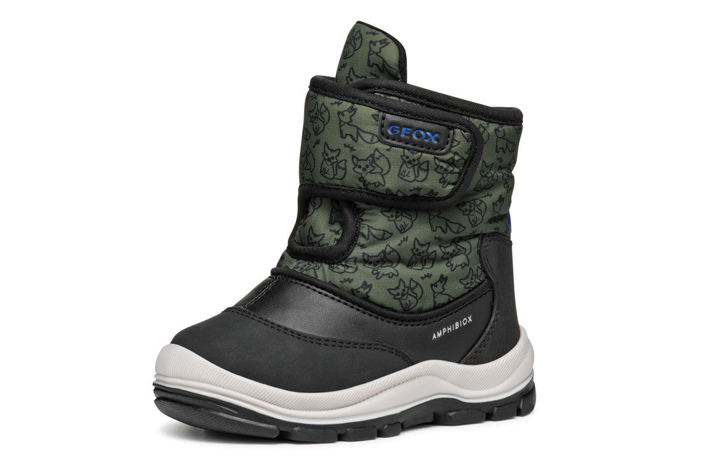 Geox ghete baieti captusite si impermeabile Amphibiox 24-27 Black/Forest