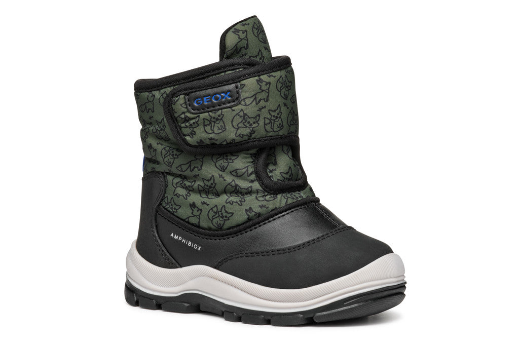 Geox ghete baieti captusite si impermeabile Amphibiox 24-27 Black/Forest