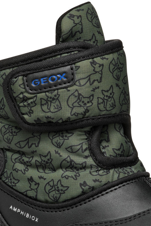 Geox ghete baieti captusite si impermeabile Amphibiox 24-27 Black/Forest