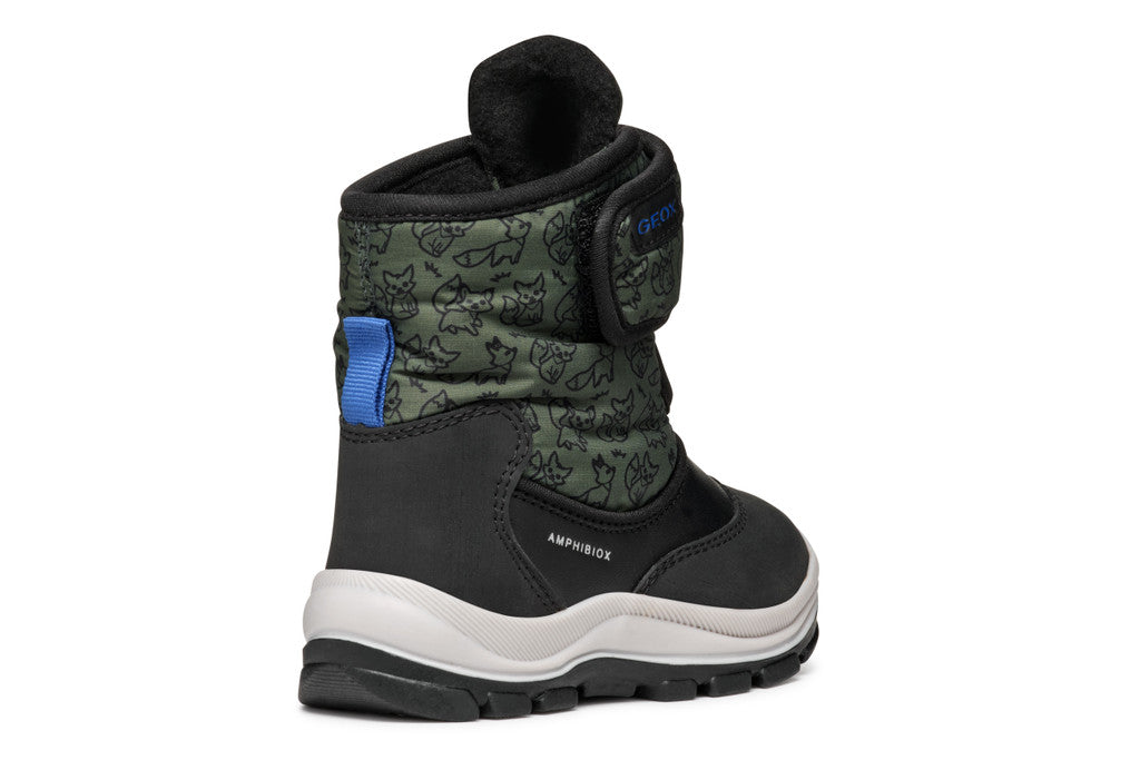 Geox ghete baieti captusite si impermeabile Amphibiox 20-23 Black/Forest
