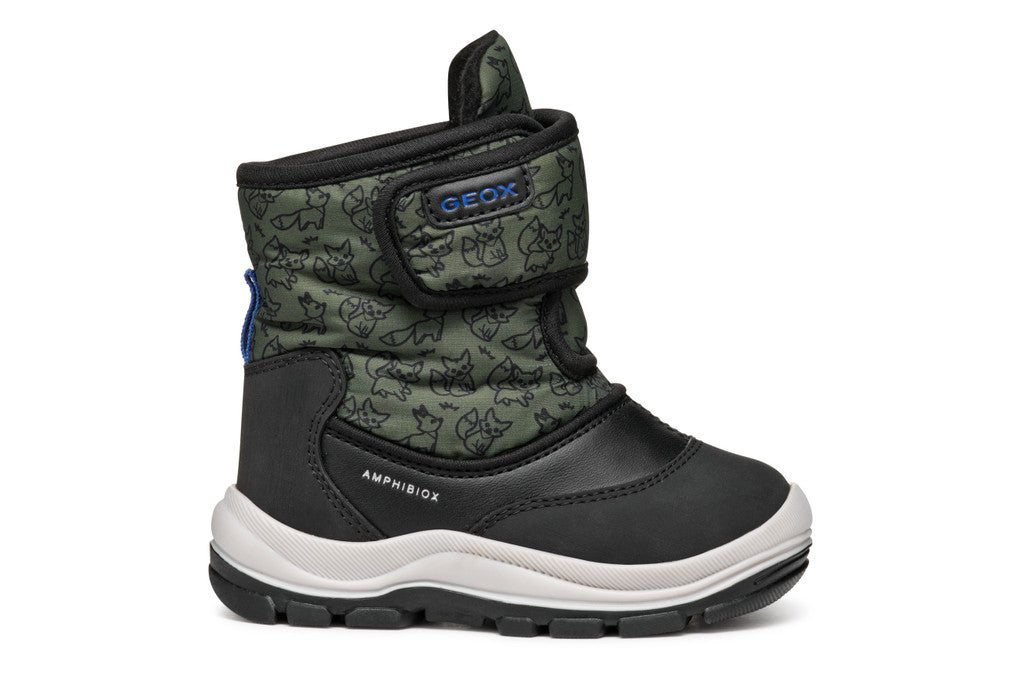 Geox ghete baieti captusite si impermeabile Amphibiox 24-27 Black/Forest