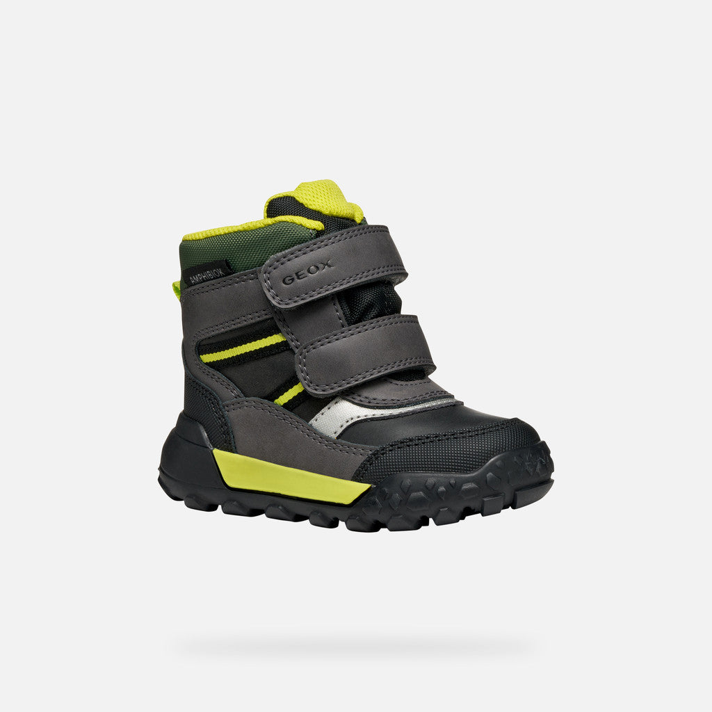 Geox ghete baieti captusite Trekkyup Amphibiox 24-27 Black/Fluo Green Imagine principală a produsului