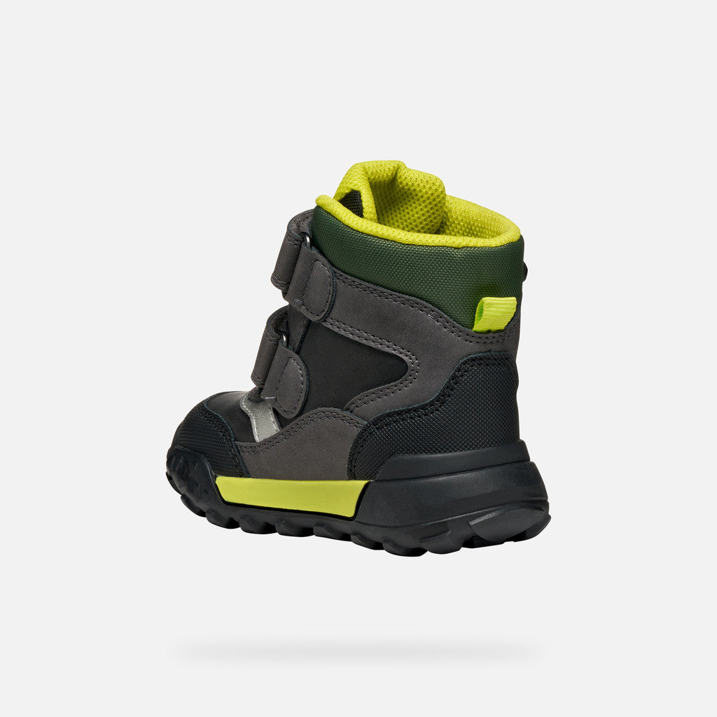 Geox ghete baieti captusite Trekkyup Amphibiox 24-27 Black/Fluo Green