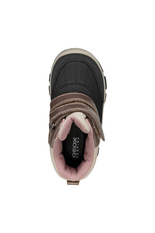 Geox ghete fete captusite si impermeabile Amphibiox 20-23 Black/Dark Beige