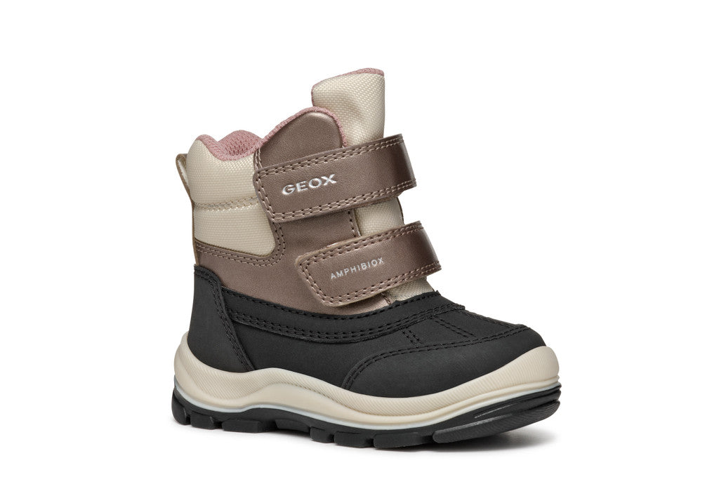 Geox ghete fete captusite si impermeabile Amphibiox 24-27 Black/Dark Beige