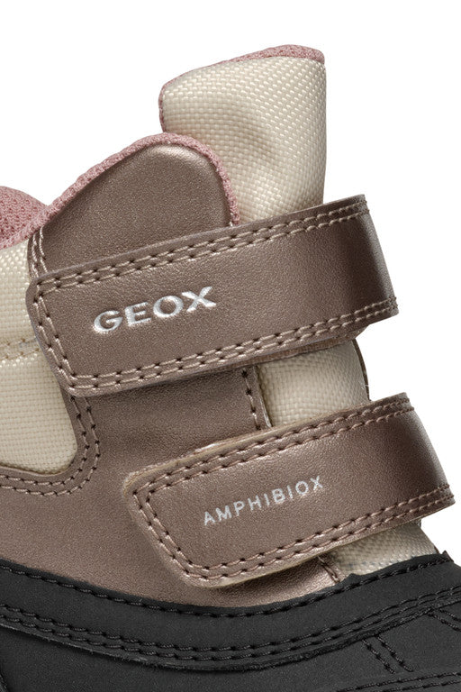 Geox ghete fete captusite si impermeabile Amphibiox 24-27 Black/Dark Beige