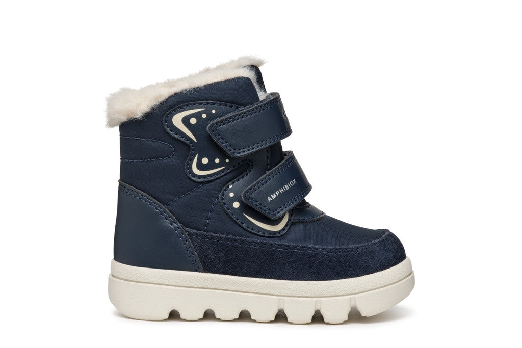 Geox ghete fete imblanite si impermeabile Amphibiox 20-23 Navy/Off White