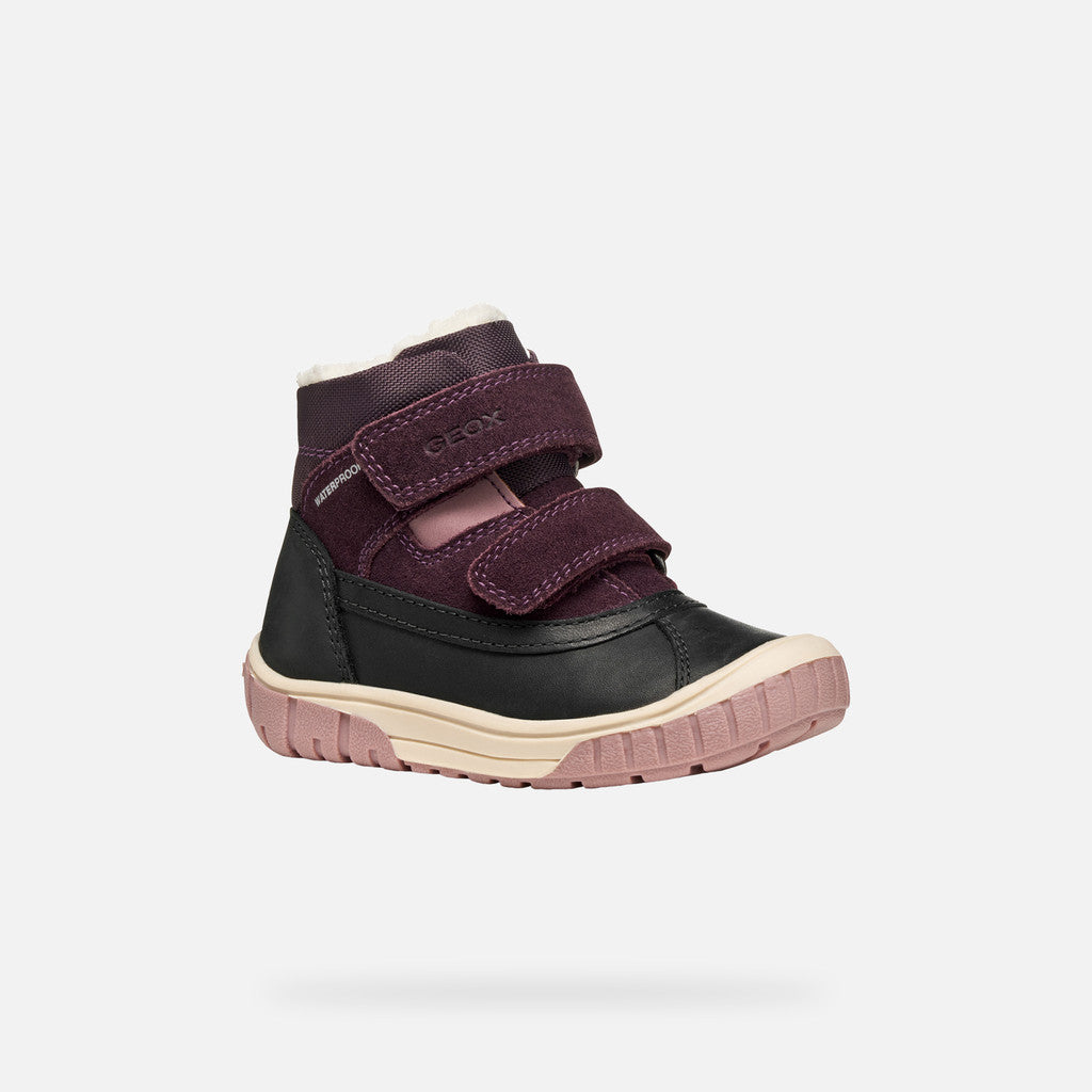 Geox ghete fete imblanite Omar Waterproof 24-27 Black/Dark Purple Imagine principală a produsului