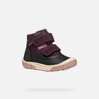 Geox ghete fete imblanite Omar Waterproof 24-27 Black/Dark Purple