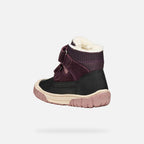 Geox ghete fete imblanite Omar Waterproof 20-23 Black/Dark Purple