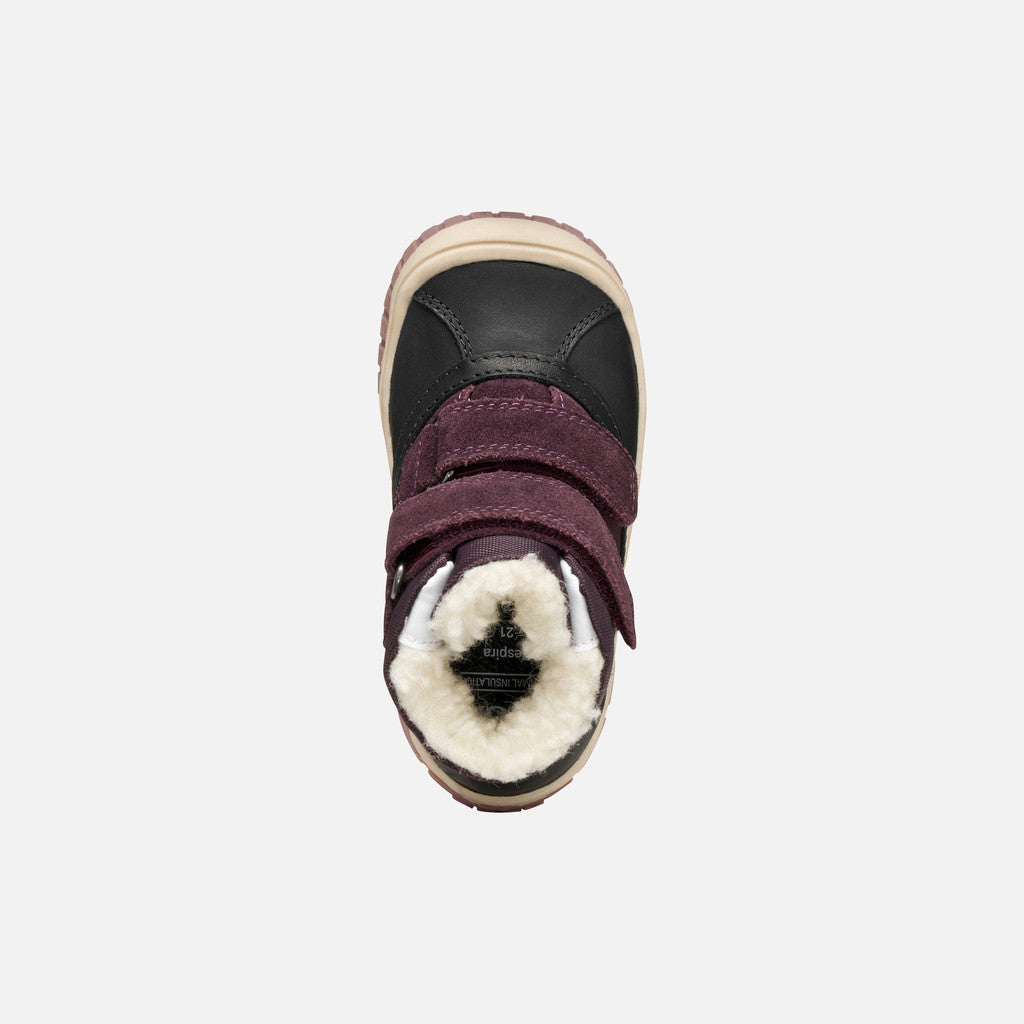 Geox ghete fete imblanite Omar Waterproof 24-27 Black/Dark Purple