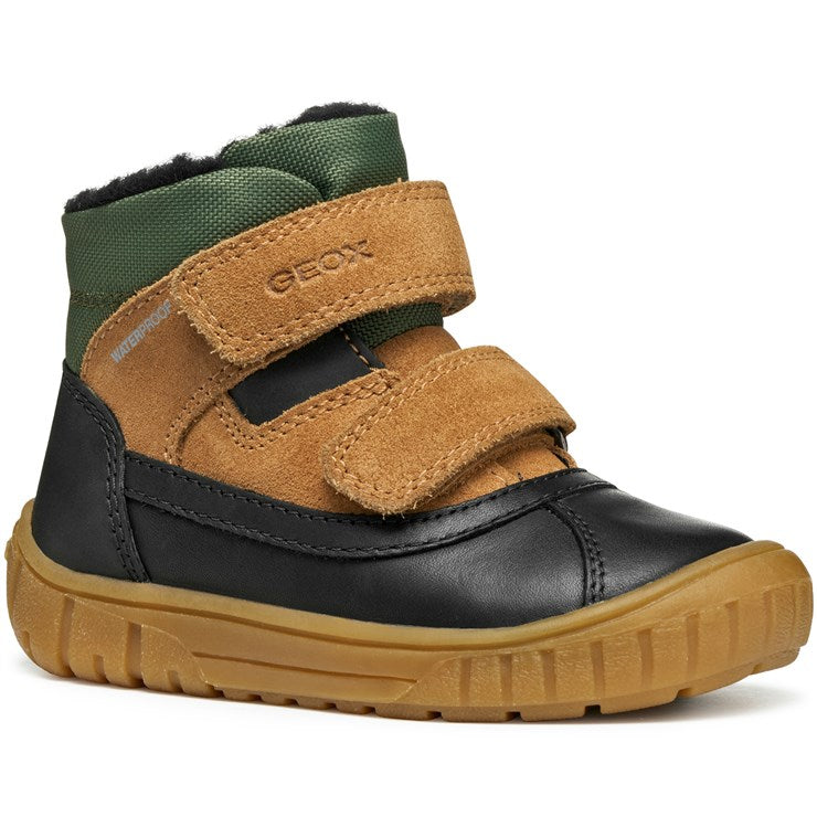 Geox pantofi baieti captusiti OMAR Waterproof 24-27 Black/Dark Beige Imagine principală a produsului