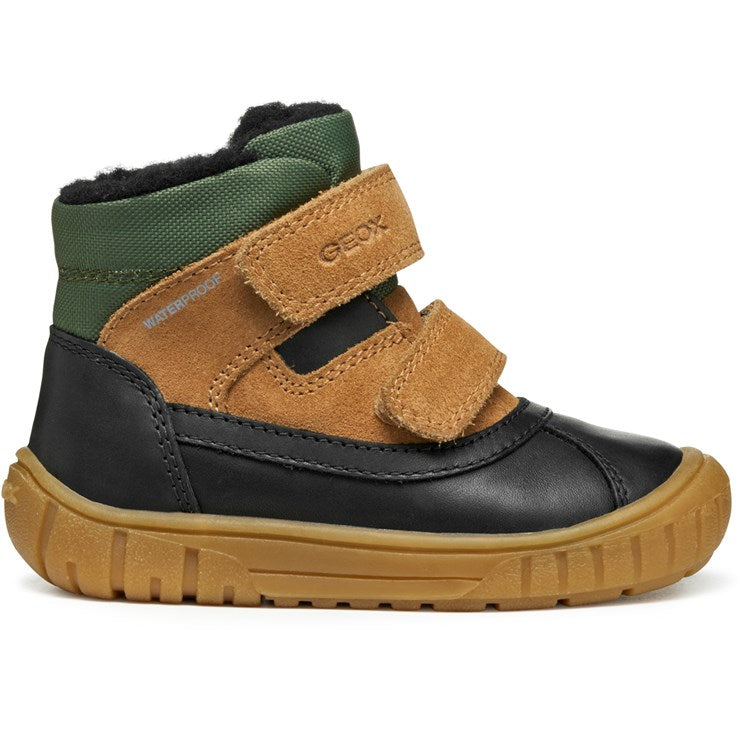 Geox pantofi baieti captusiti OMAR Waterproof 24-27 Black/Dark Beige