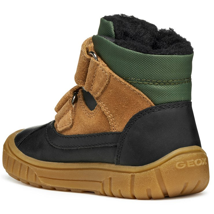 Geox pantofi baieti captusiti OMAR Waterproof 20-23 Black/Dark Beige