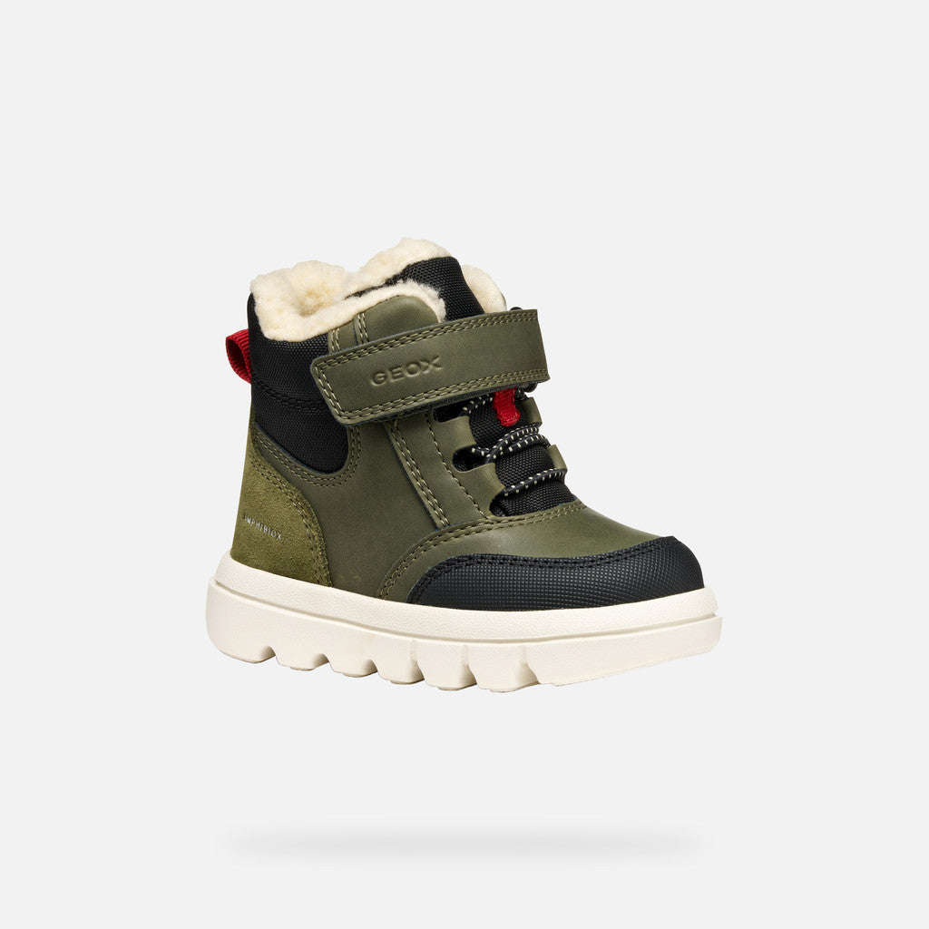Geox pantofi baieti captusiti Willaboom Amphibiox 20-23 Dark Green/Black