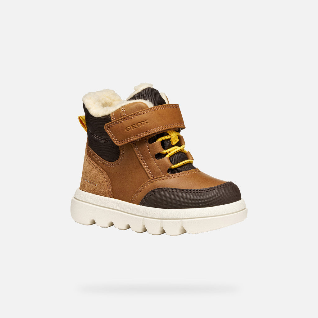 Geox pantofi baieti captusiti Willaboom Amphibiox 24-27 Tobacco/Dark Brown Imagine principală a produsului