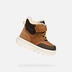 Geox pantofi baieti captusiti Willaboom Amphibiox 24-27 Tobacco/Dark Brown