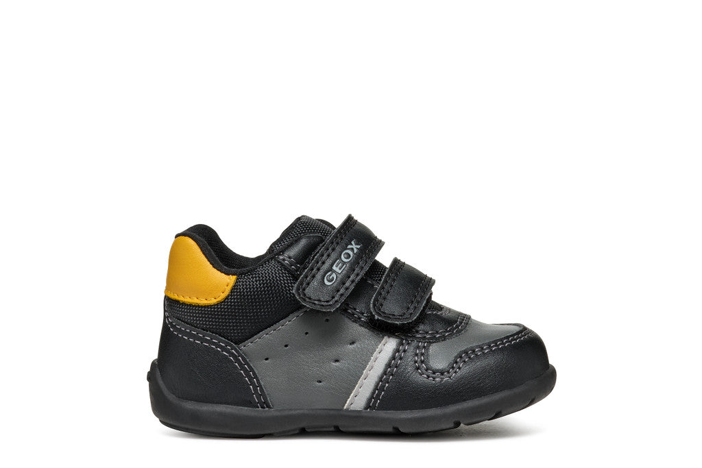 Geox pantofi baieti cu scai 18-23 Black cu ochre