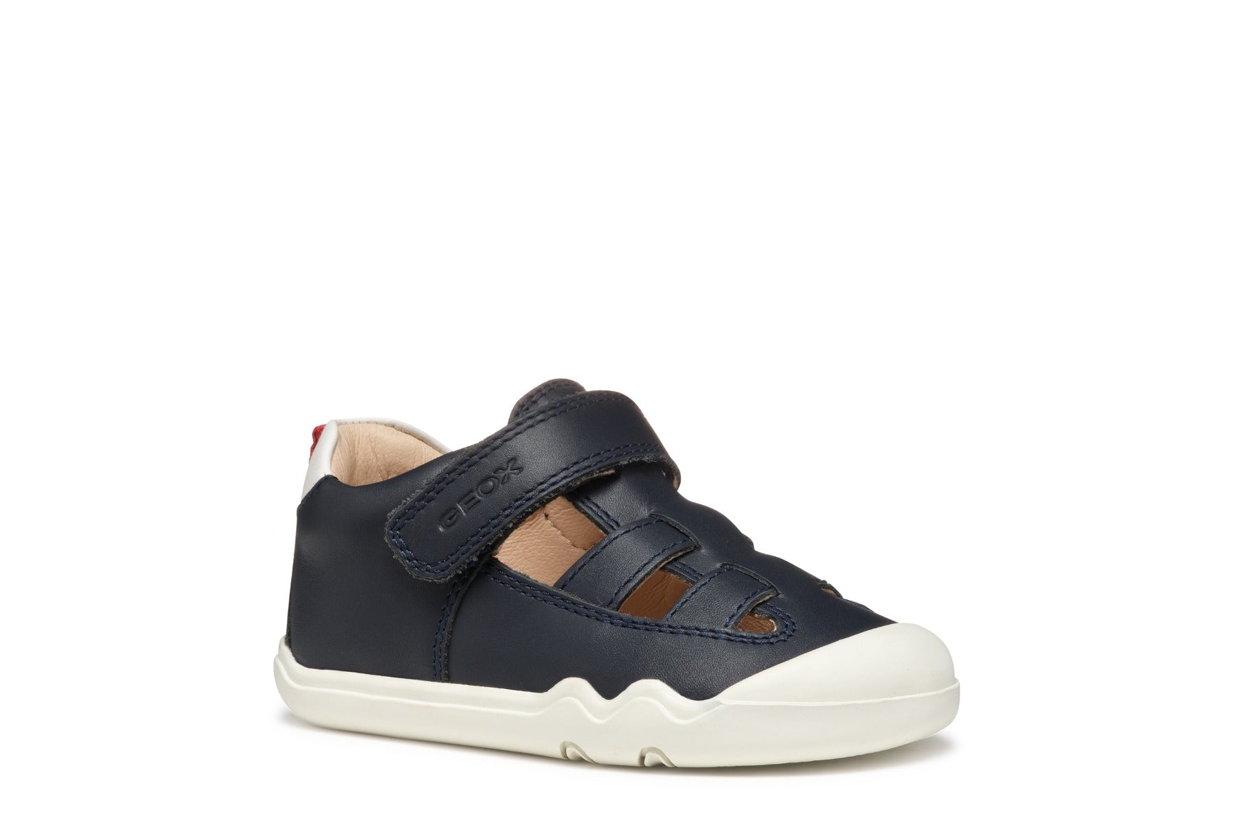 Geox pantofi baieti decupati BAREFEEL 20-25 Nappa Navy/White
