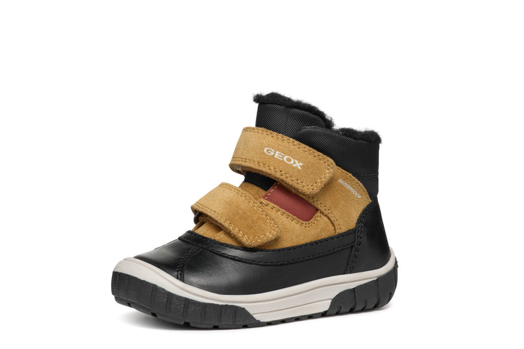 Geox pantofi baieti imblaniti Waterproof 20-23 Black/Curry