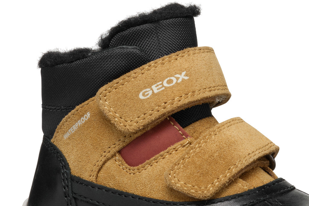 Geox pantofi baieti imblaniti Waterproof 24-27 Black/Curry