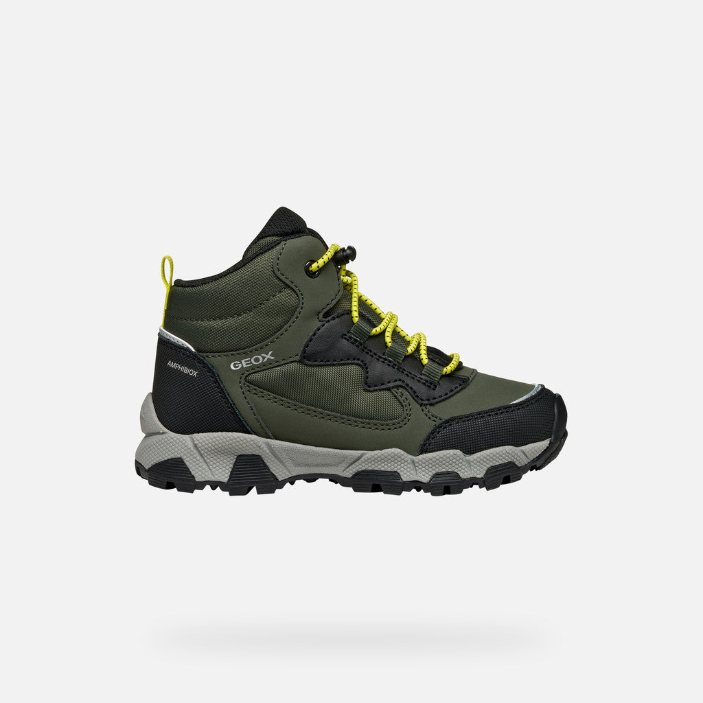 Geox pantofi baieti Magnetar Abx Junior AmphibioxTEX Waterproof 28-36 Military/Lime Imagine secundară a produsului