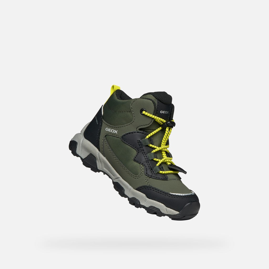 Geox pantofi baieti Magnetar Abx Junior AmphibioxTEX Waterproof 28-36 Military/Lime