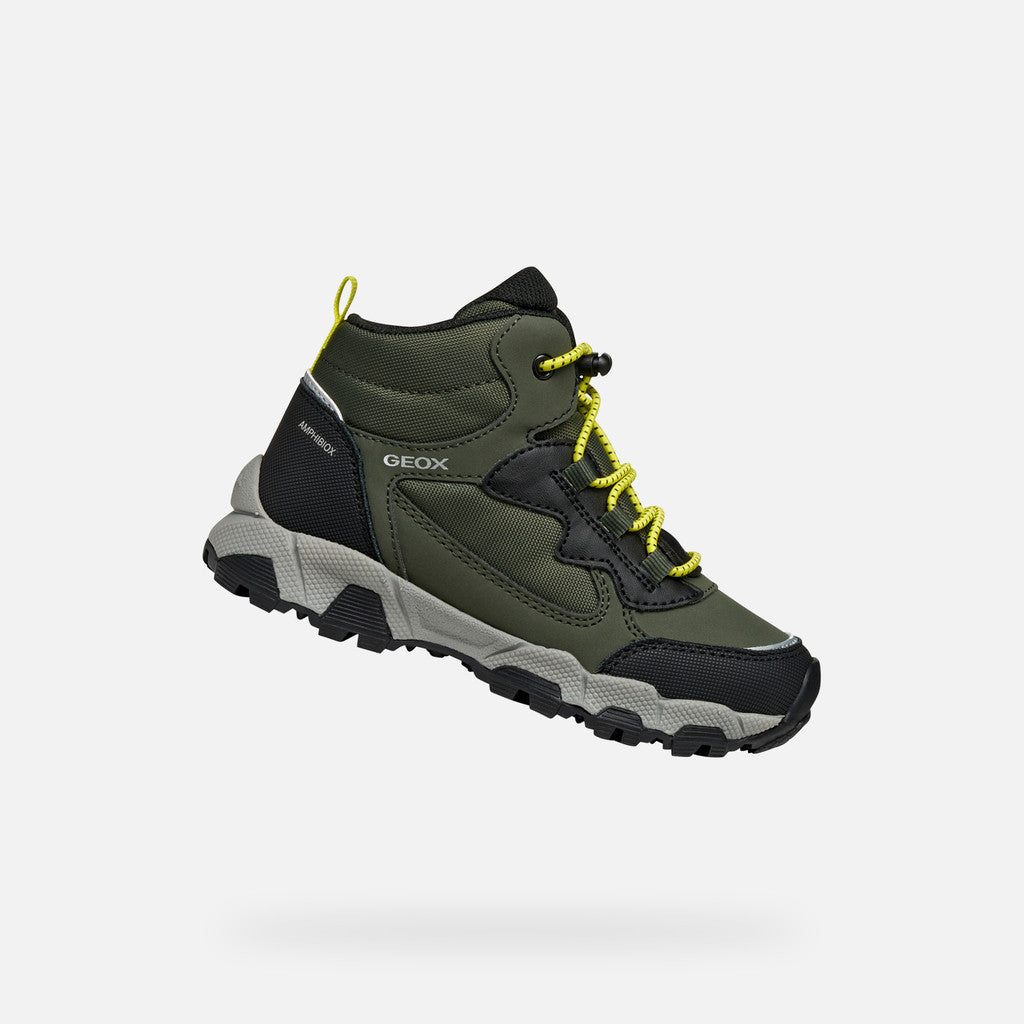 Geox pantofi baieti Magnetar Abx Junior AmphibioxTEX Waterproof 28-36 Military/Lime