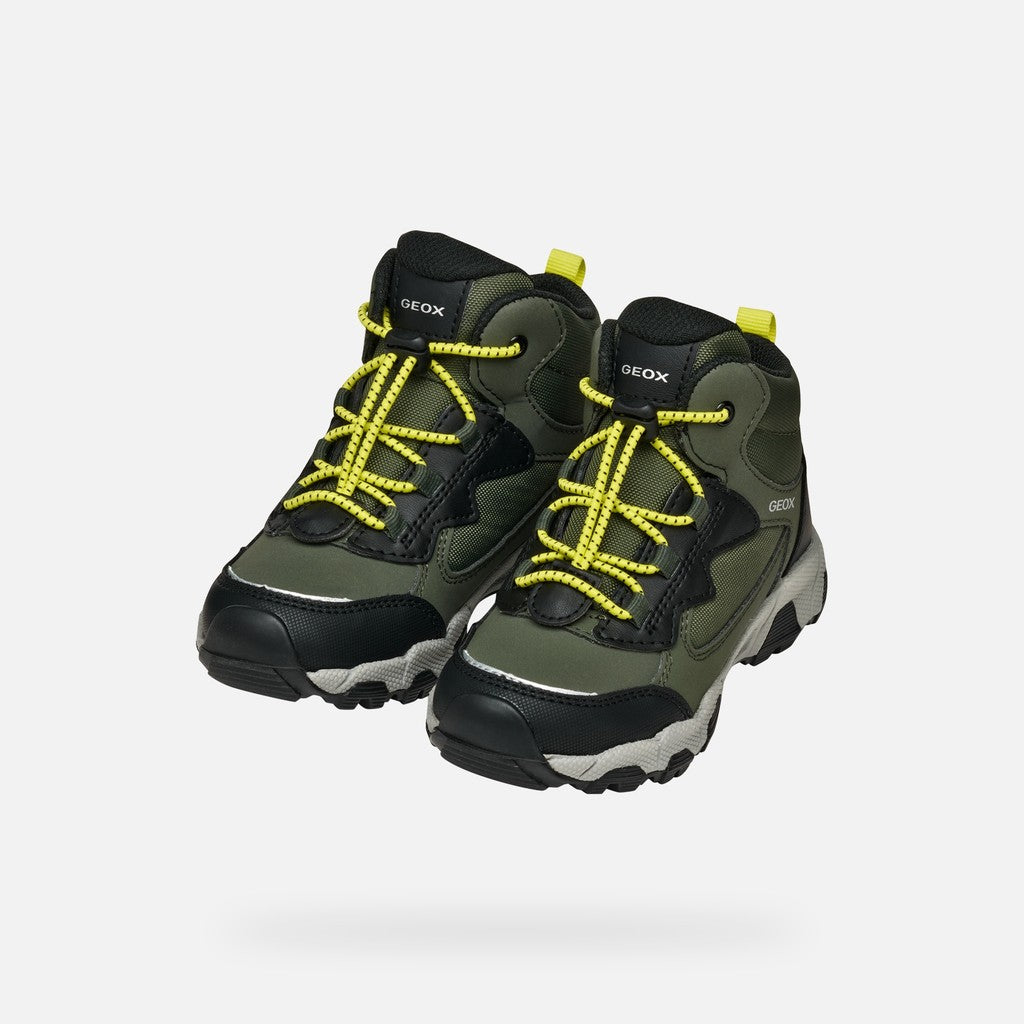 Geox pantofi baieti Magnetar Abx Junior AmphibioxTEX Waterproof 28-36 Military/Lime