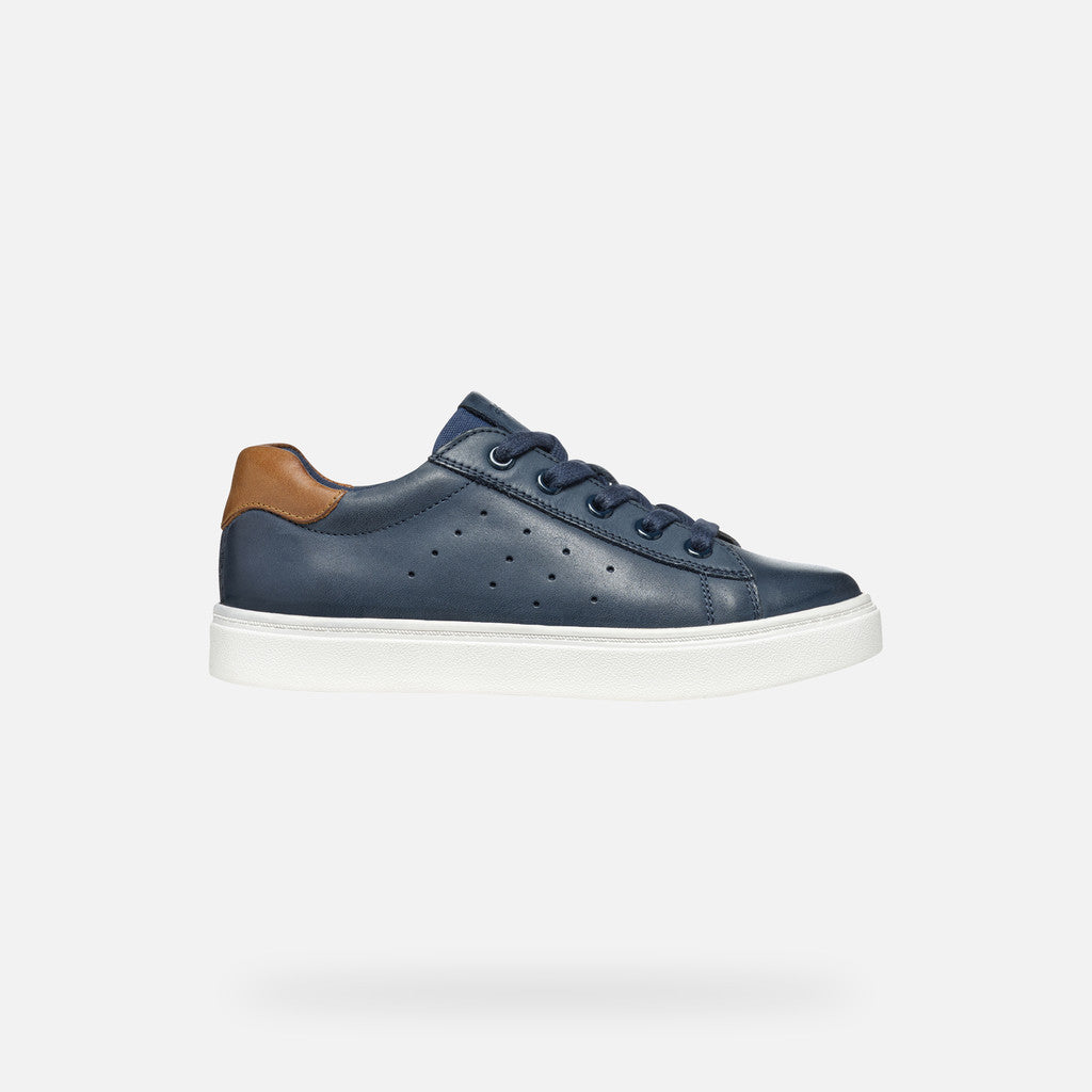 Geox pantofi baieti scoala cu siret si fermoar  28-35 Navy/Brown Imagine principală a produsului