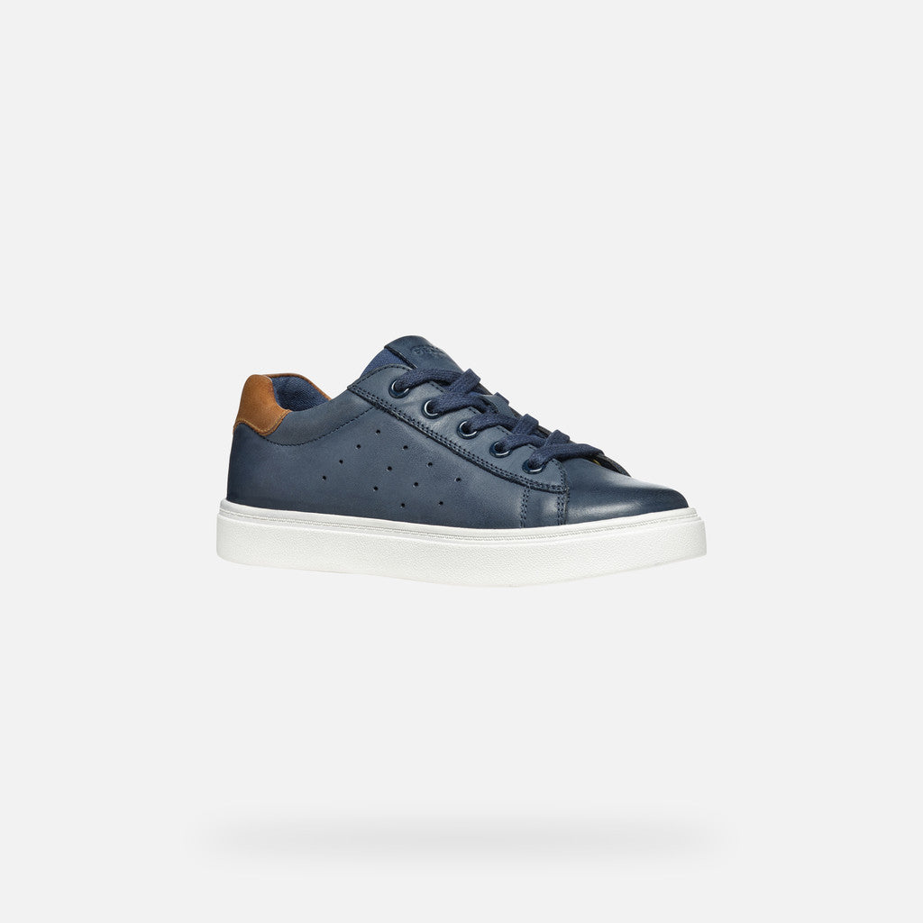 Geox pantofi baieti scoala cu siret si fermoar  28-35 Navy/Brown