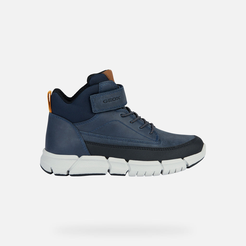 Geox pantofi baieti scoala snakers inalti 28-35 Navy Imagine principală a produsului