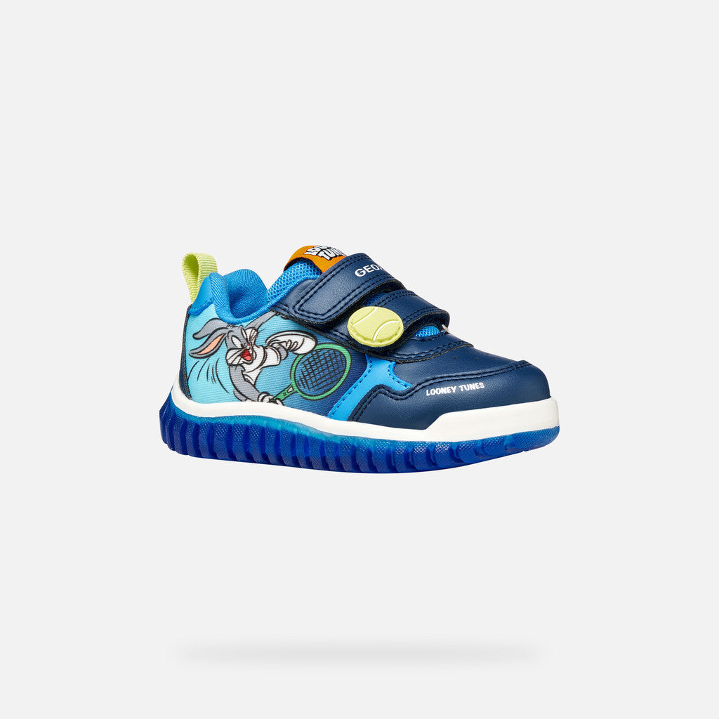 Geox pantofi baieti sport cu LED Lightyloo 21-27 Navy/Azure cu Bugs Bunny Imagine principală a produsului