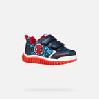 Geox pantofi baieti sport cu LED Lightyloo 22-27 Navy/Azure cu Spider-Man